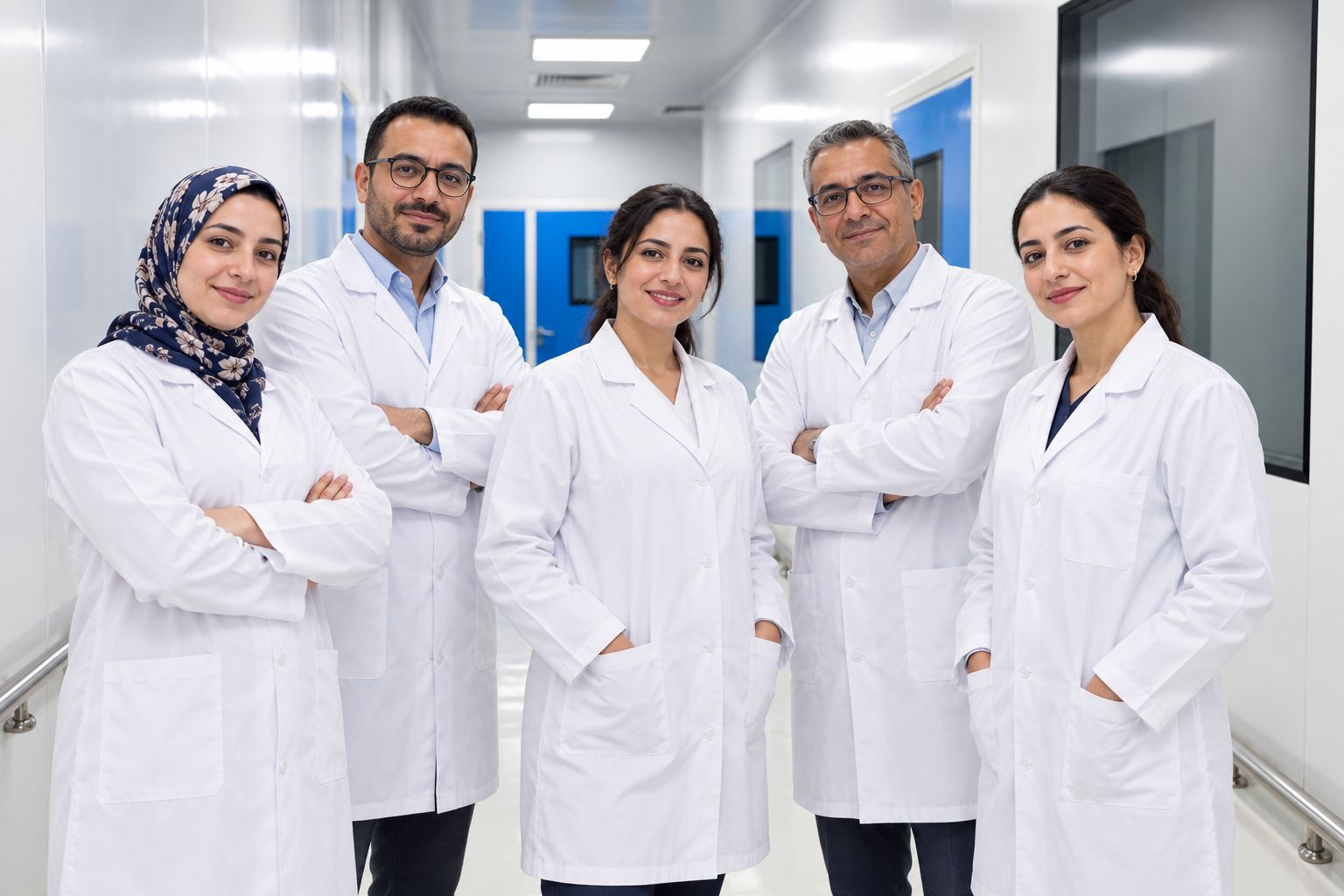 Des professionnels de santé en blouse blanche